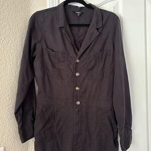 Black one piece button and zippered jumpsuit - size L